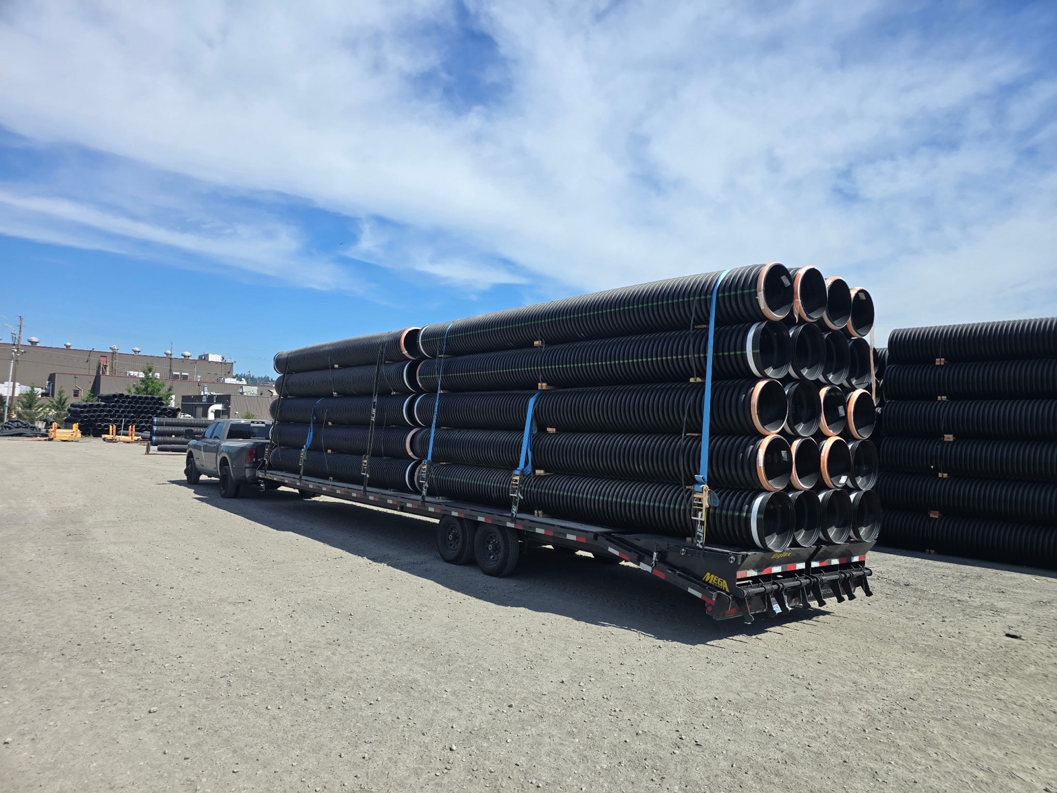 Large drainage pipe load