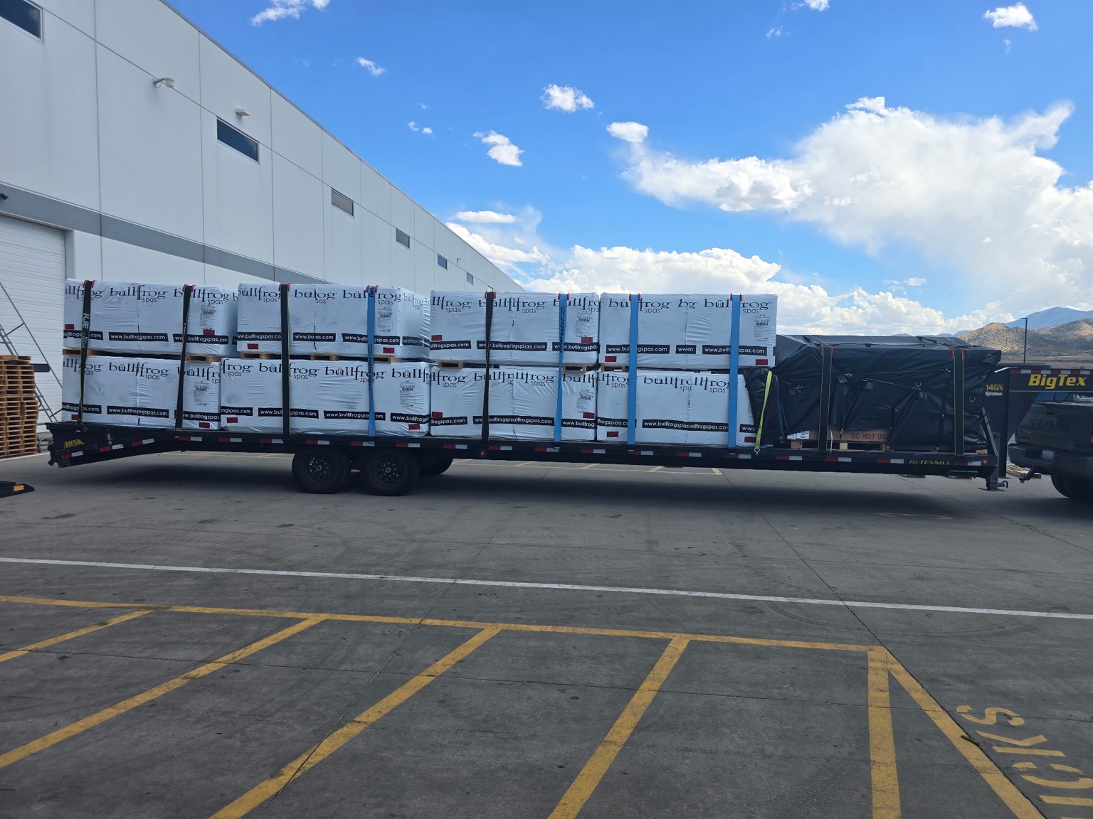 Building products on trailer